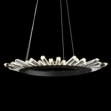 Elsa 24" Adjustable Integrated LED Modern Crystal Pendant - JONATHAN Y